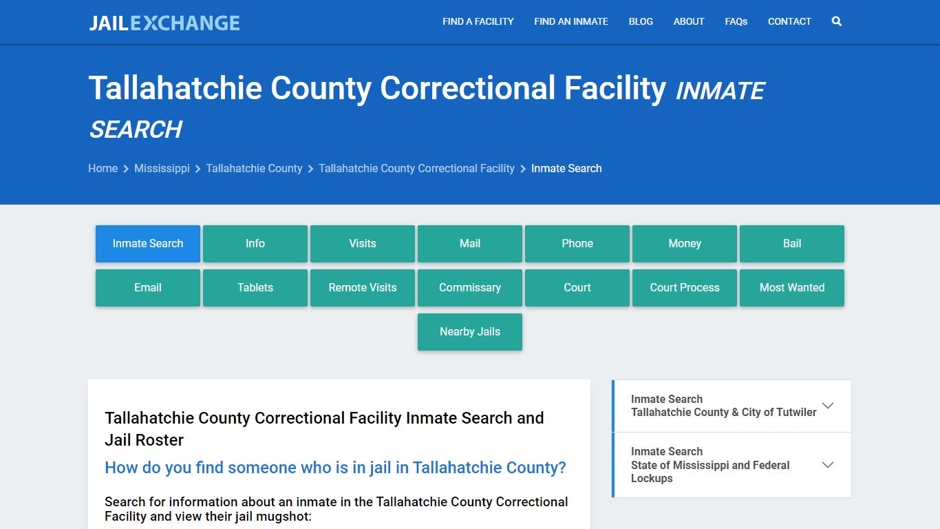 Tallahatchie County Correctional Facility Inmate Search - Jail Exchange